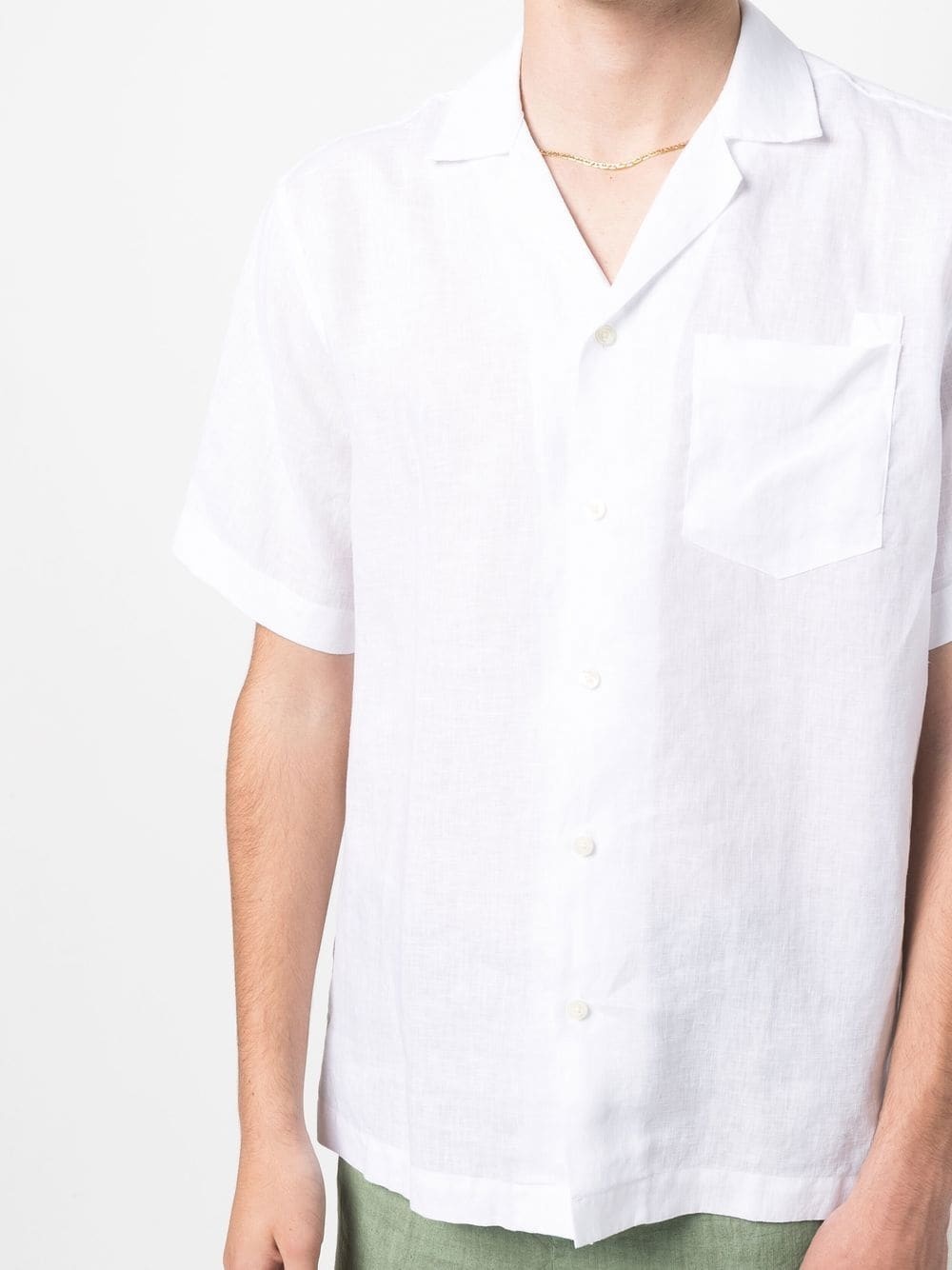 short-sleeve linen shirt - 5