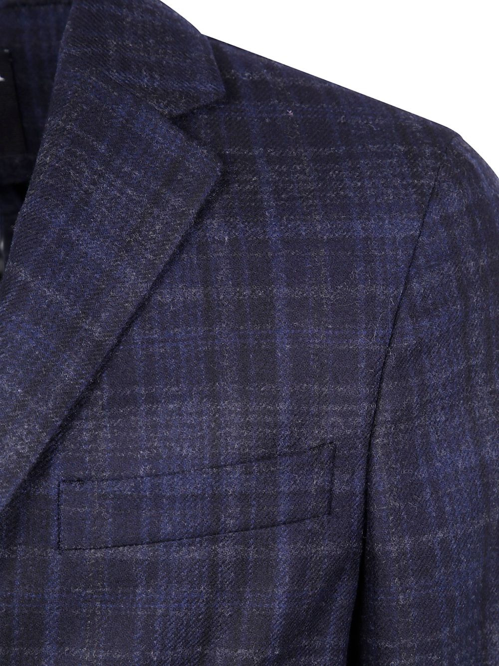 checked wool blazer - 3