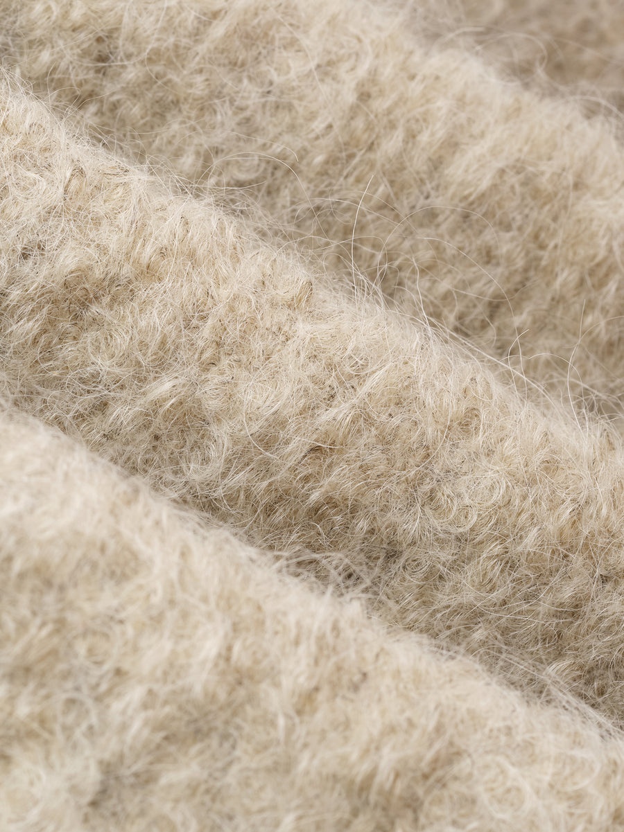 Wool Boucle Stand Collar Overcoat - 4