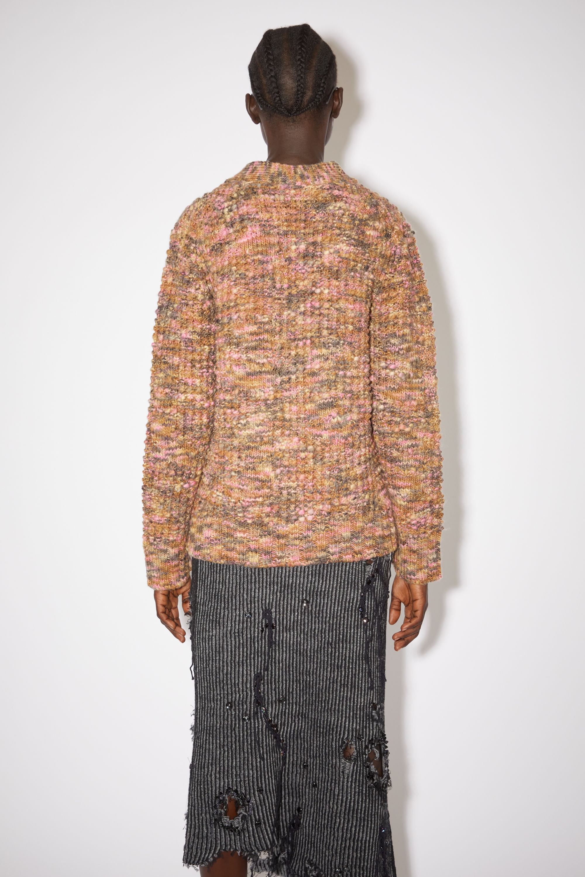Button-up wool cardigan - Pink/multi - 3