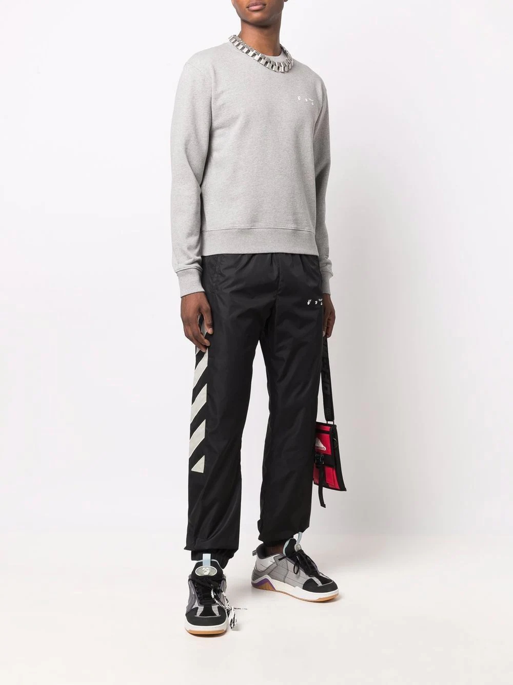 diagonal-stripe track pants - 2