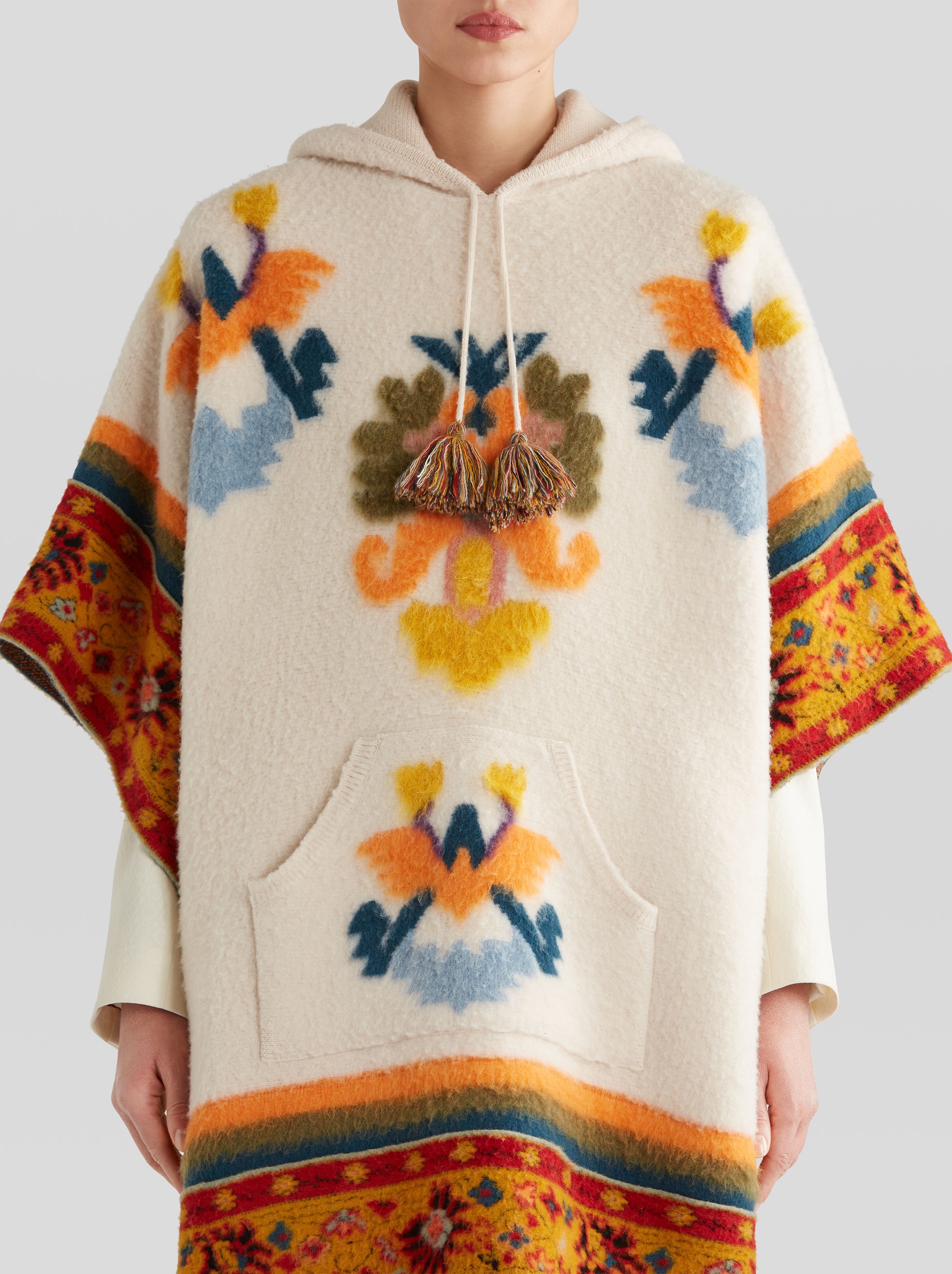 JACQUARD KNIT PONCHO - 2