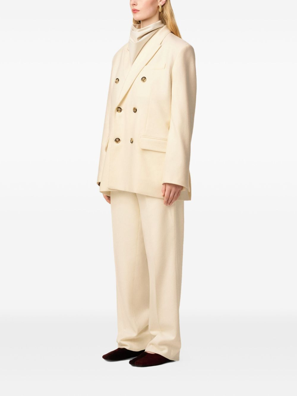 Loose double-breasted wool jacket - 3