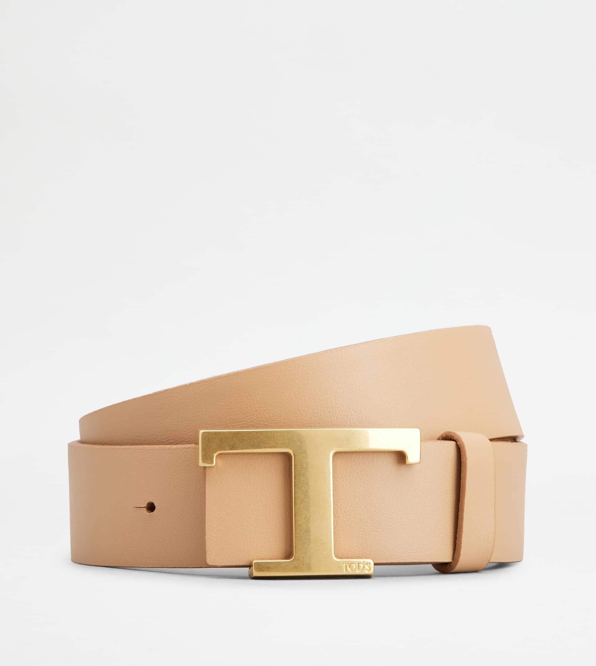 T TIMELESS REVERSIBLE BELT IN SUEDE AND SMOOTH LEATHER - BEIGE - 2