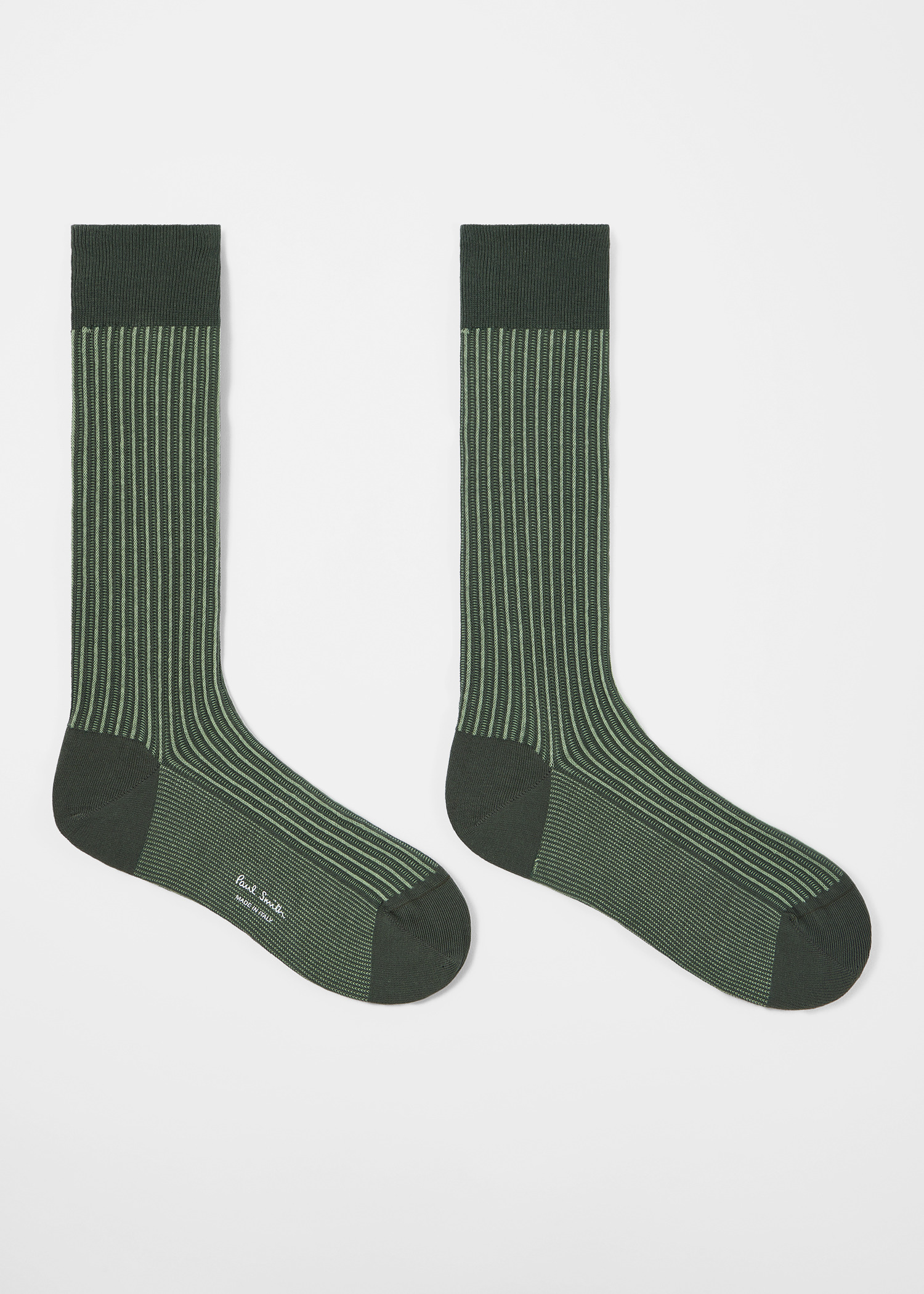 Green Cotton-Blend Stripe Socks - 2
