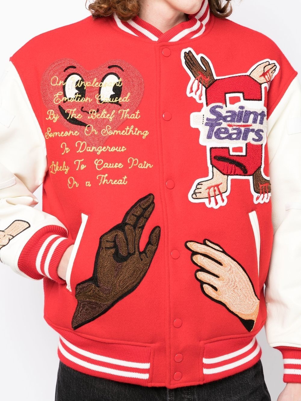 DENIM TEARS EMBROIDERED-PATCH BOMBER JACKET - 3