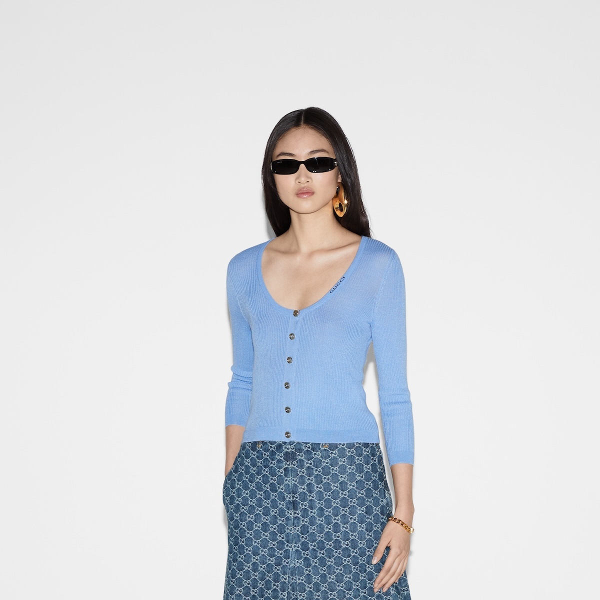 Extra fine rib wool and silk cardigan - 3