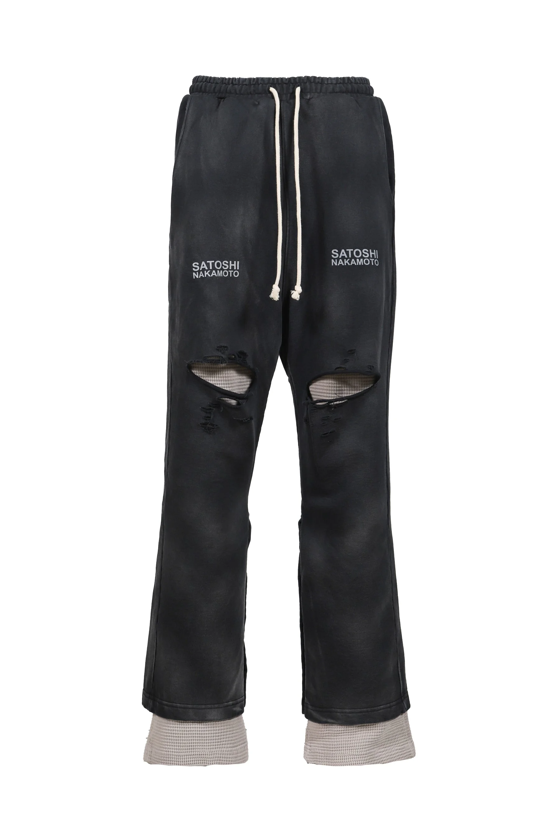 HOLY GHOST LAYERED SWEATPANT / WASHED BLK - 1
