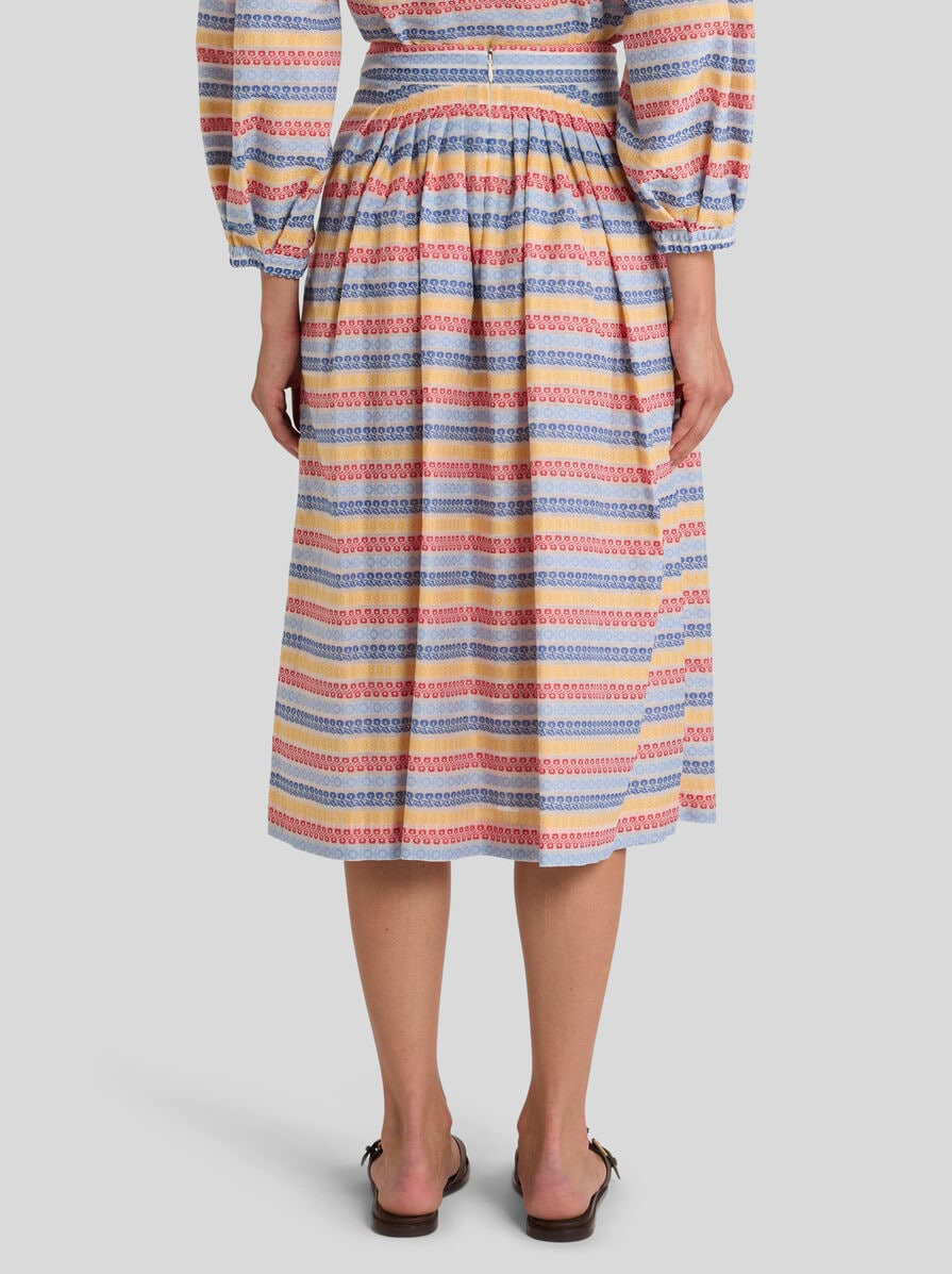 COTTON-BLEND JACQUARD MIDI SKIRT - 4