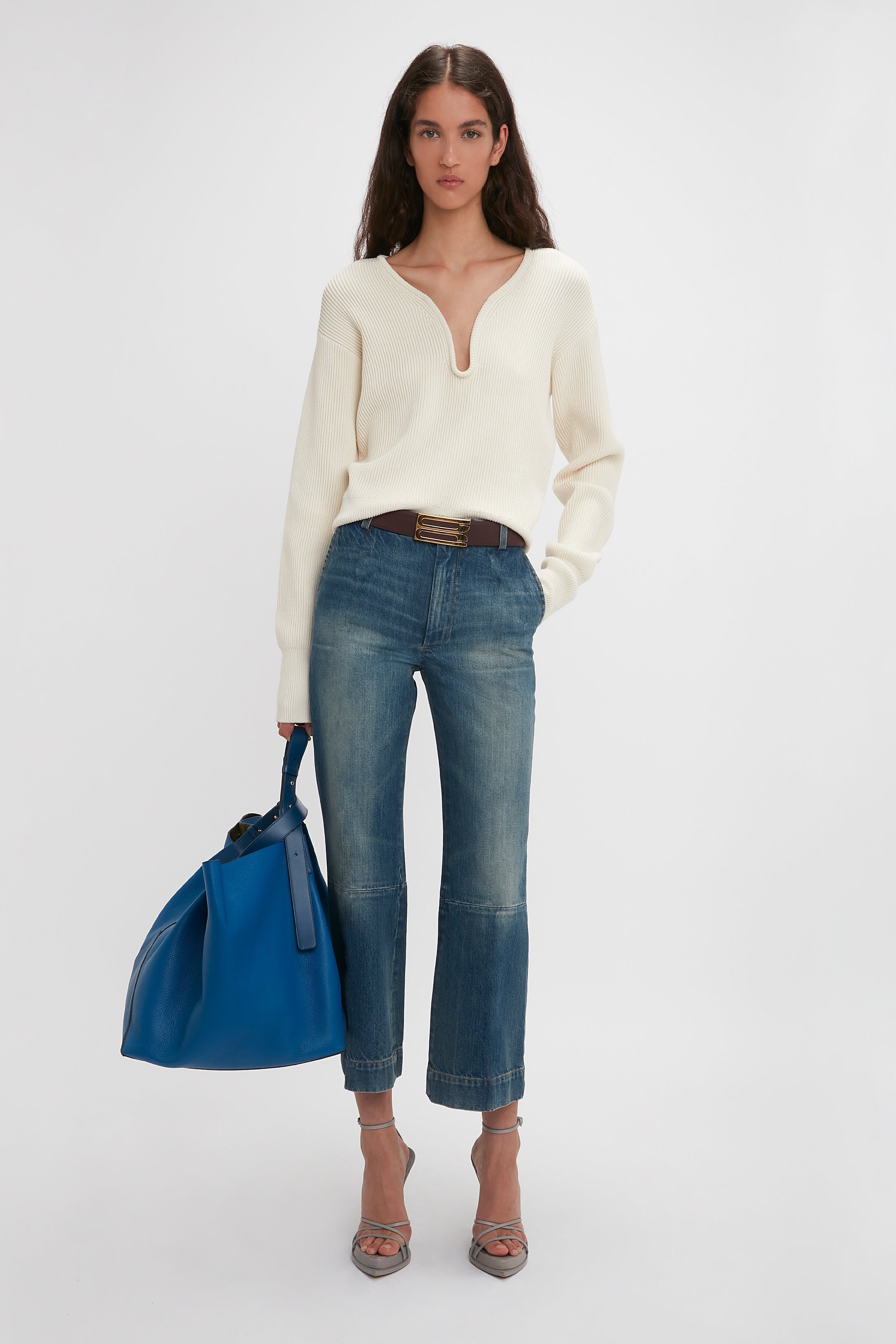 Cropped Kick Jean In Indigrey Wash - 6