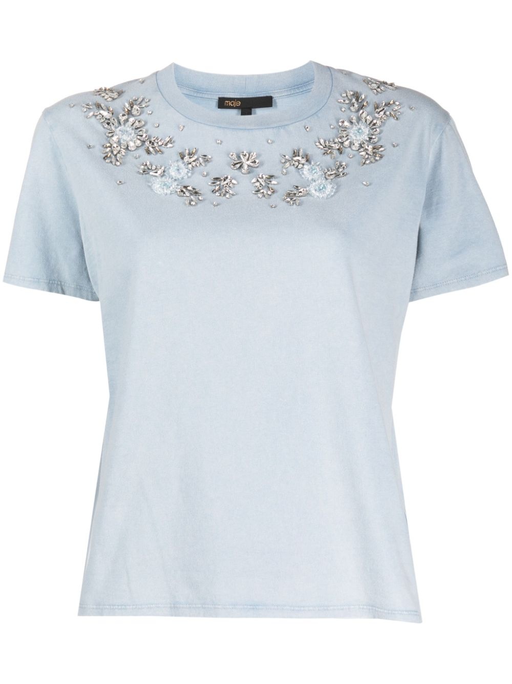 crystal-embellished cotton T-shirt - 1