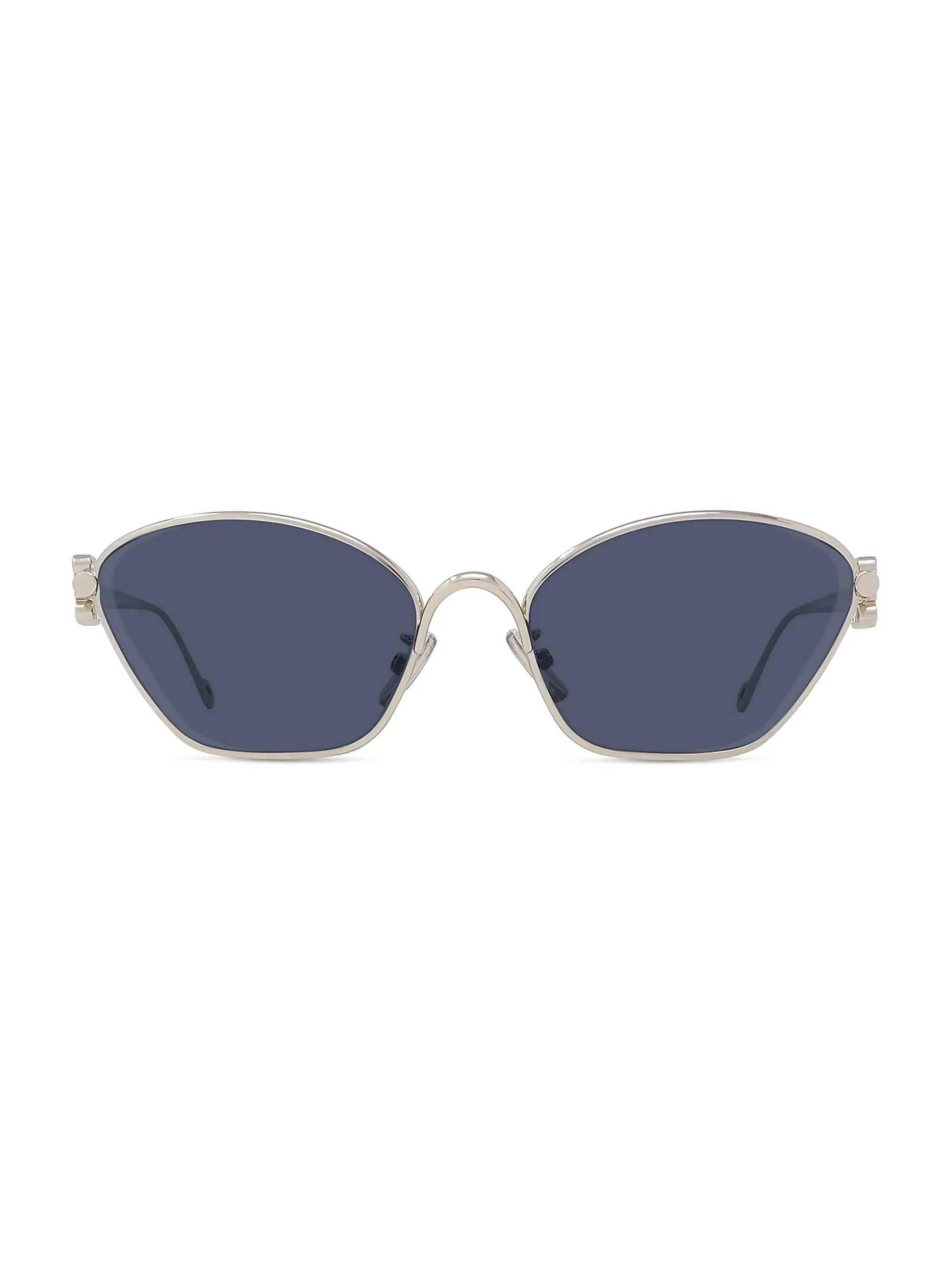 Women's Anagram 57MM Cat-Eye Sunglasses - Blue Silver - 1