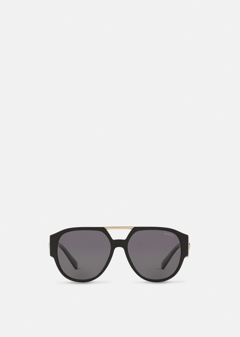 VERSACE Medusa Medallion Pilot Sunglasses outlook