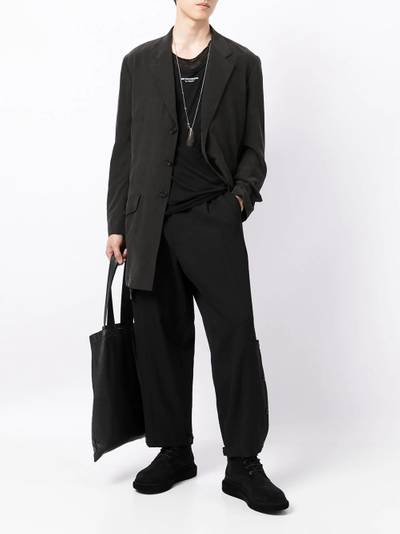 Yohji Yamamoto drop-crotch wide-leg trousers outlook