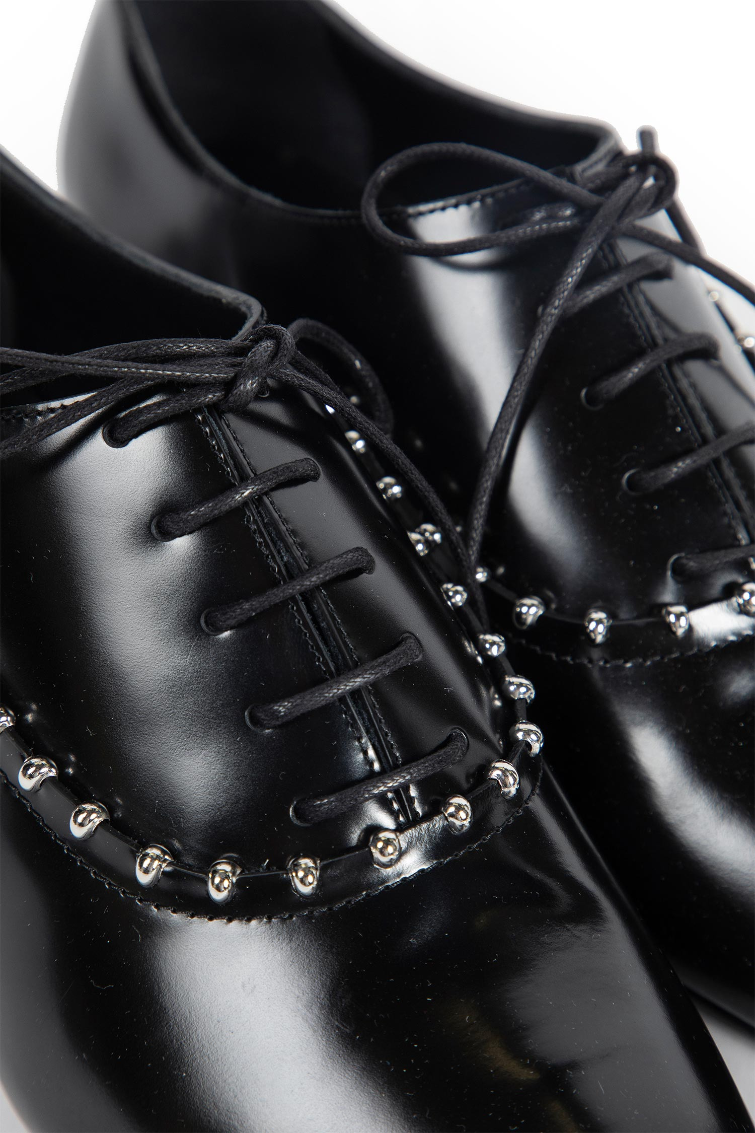 Pointed Leather Lace-up Pumps - 7