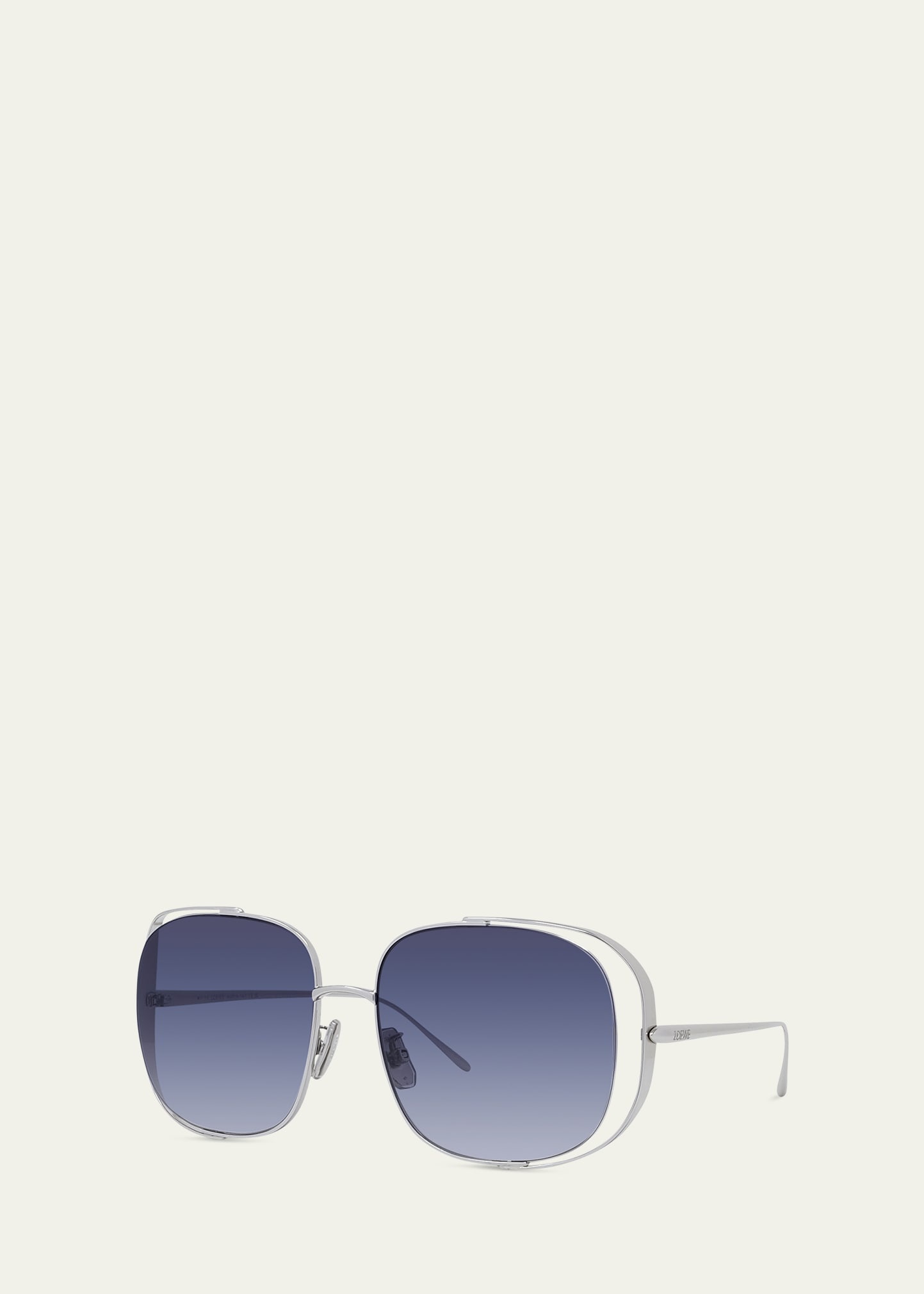 Metal Logo-Print Rectangle Sunglasses - 2