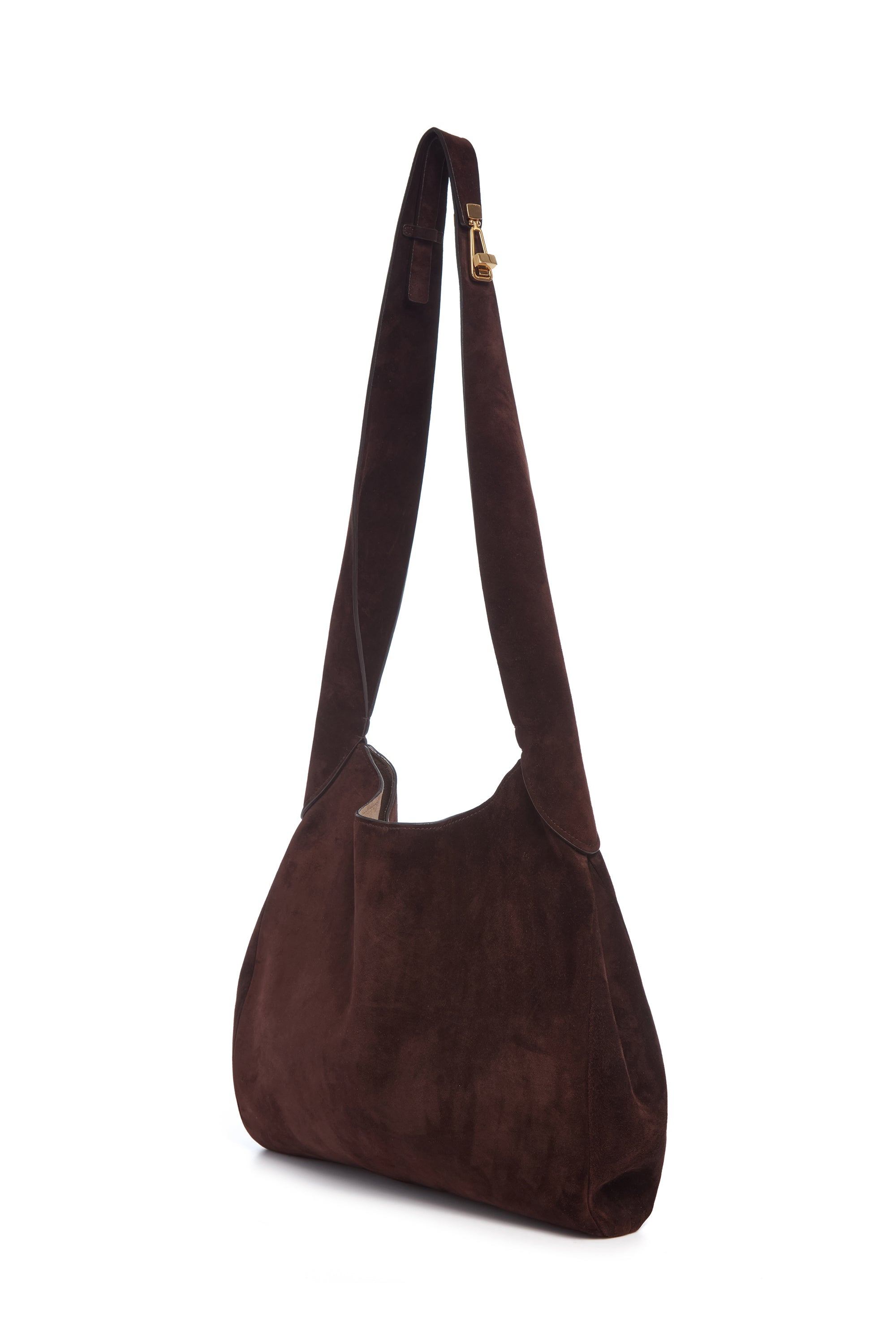 Small Hobo Bag in Dark Brown Suede - 2