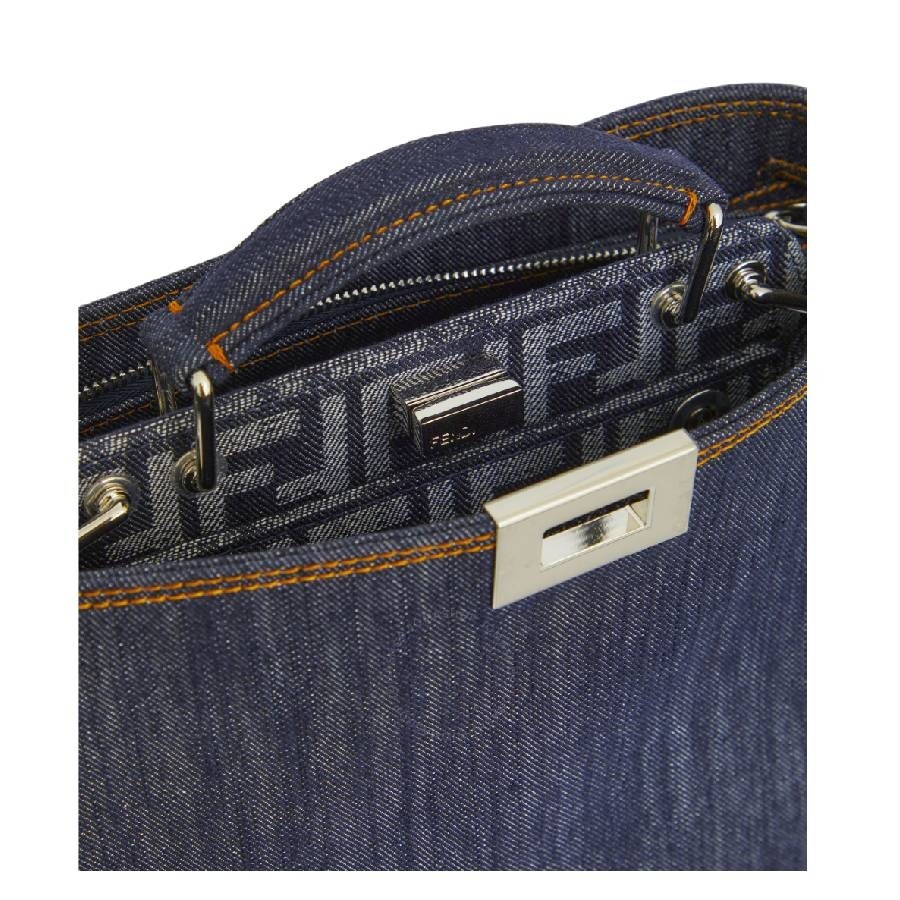 Fendi Peekaboo ISeeU  Mini Bag Denim-Effect Fabric. - 5