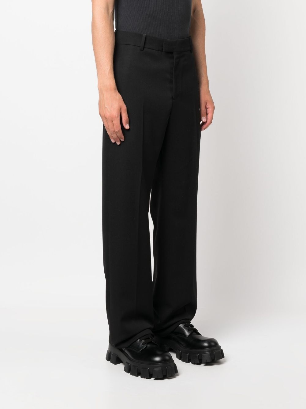 straight-leg wool trousers - 3