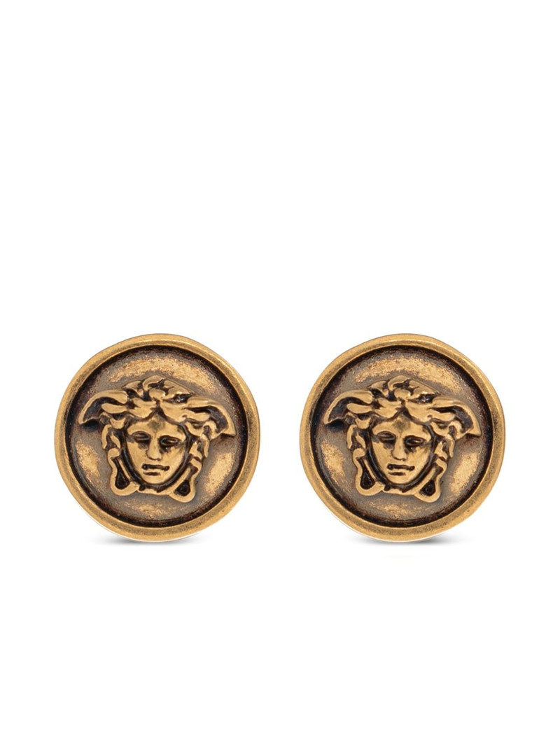 Medusa Head-engraved earrings 1