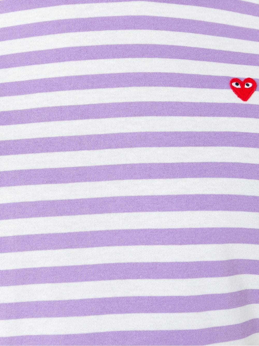 mini heart striped T-shirt - 5