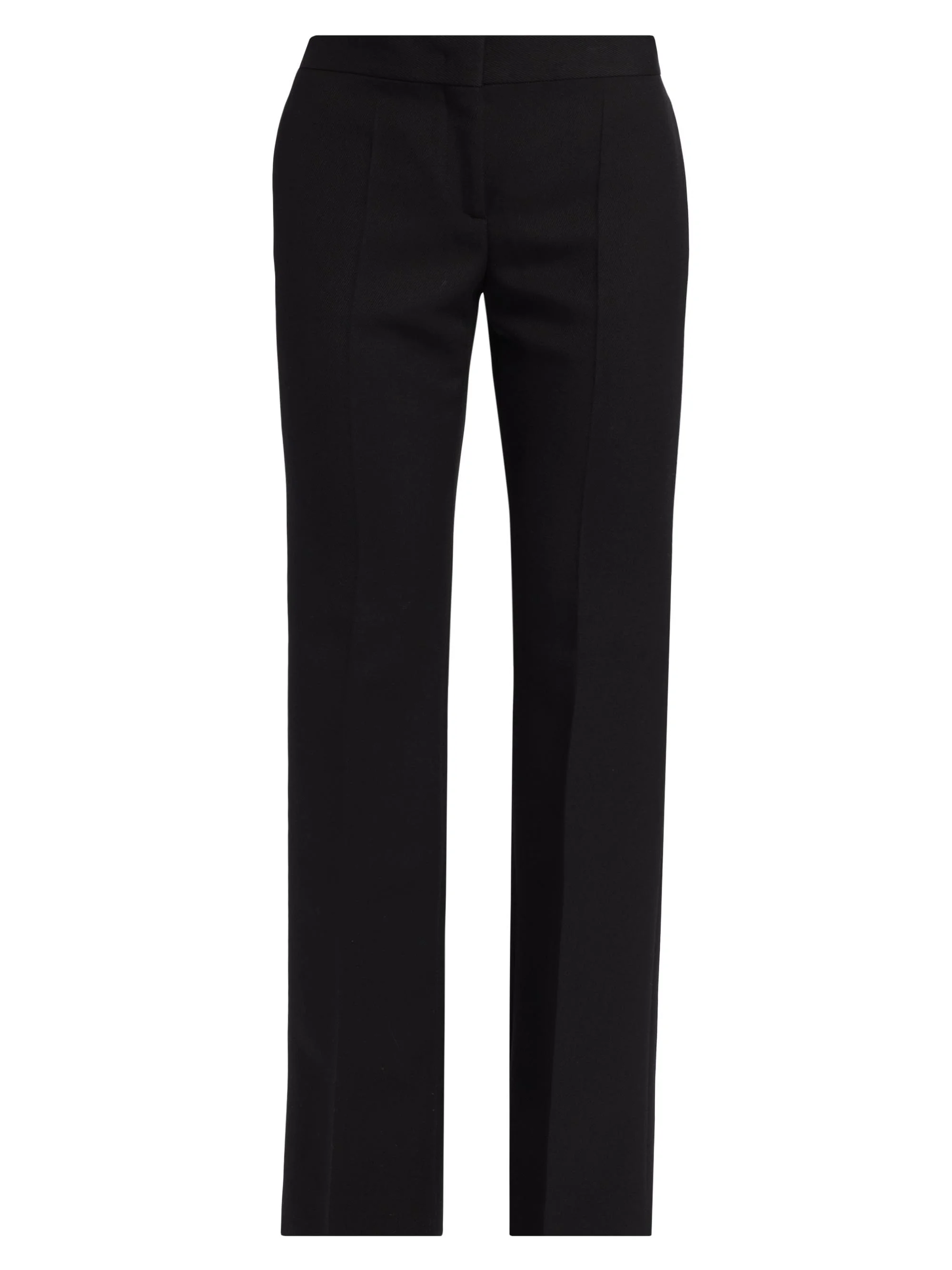 Women's Wool-Blend Straight-Leg Trousers - Black - 1