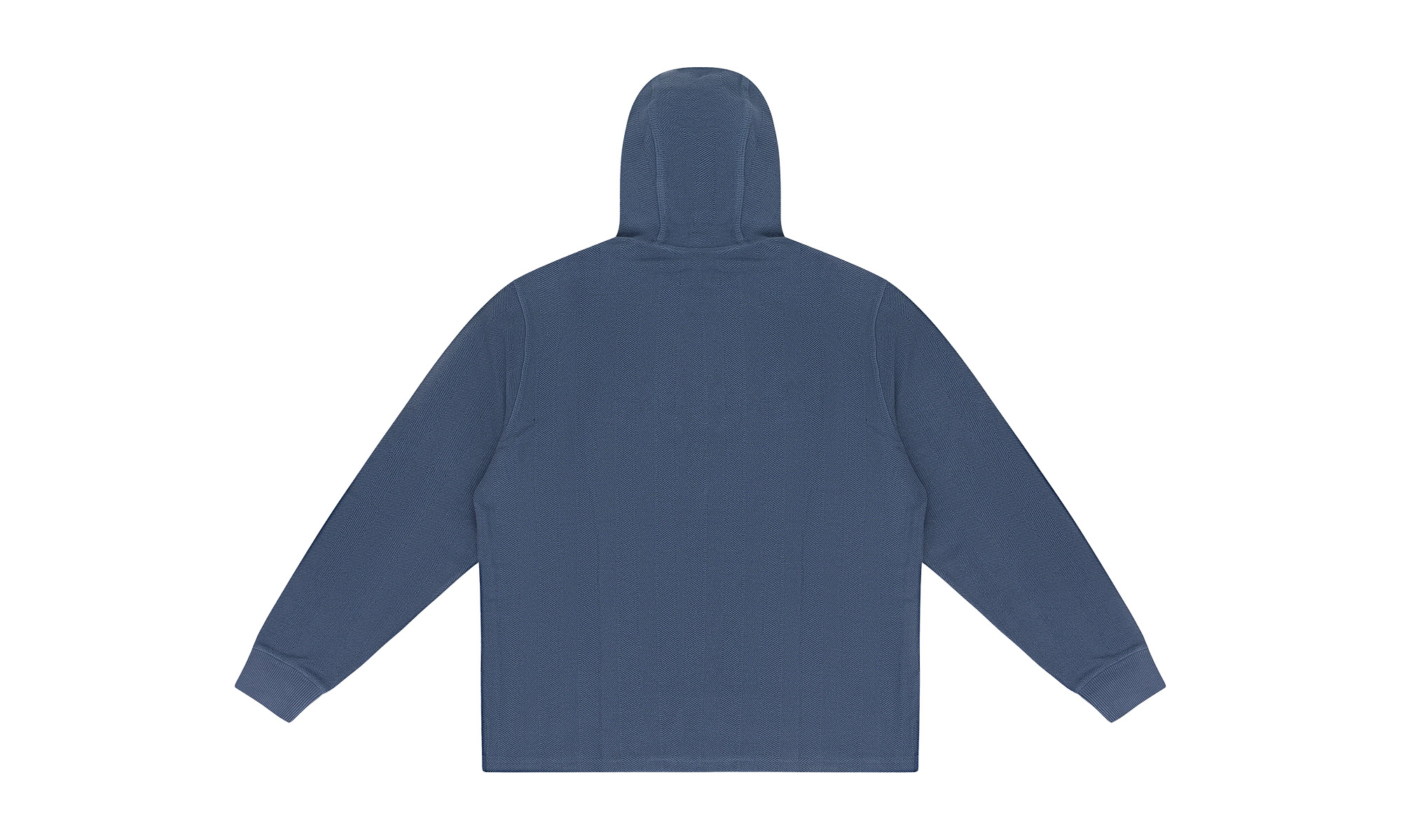 HERRINGBONE TERRY HOODIE "Indigo" - 2