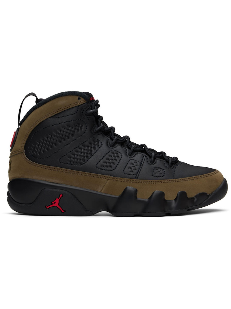 Black & Khaki Air Jordan 9 Retro Sneakers - 1