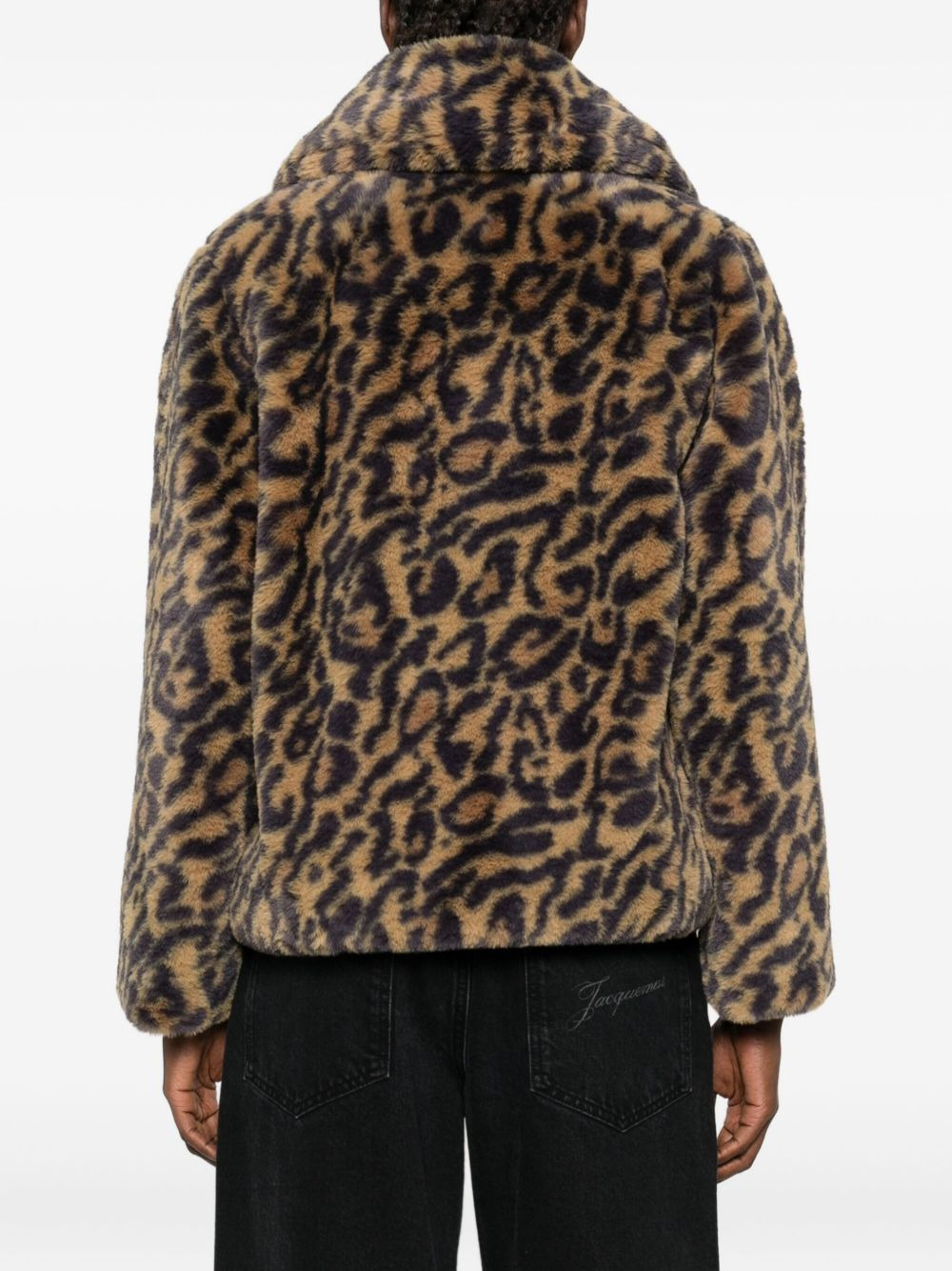 leopard-print double-breasted jacket - 4