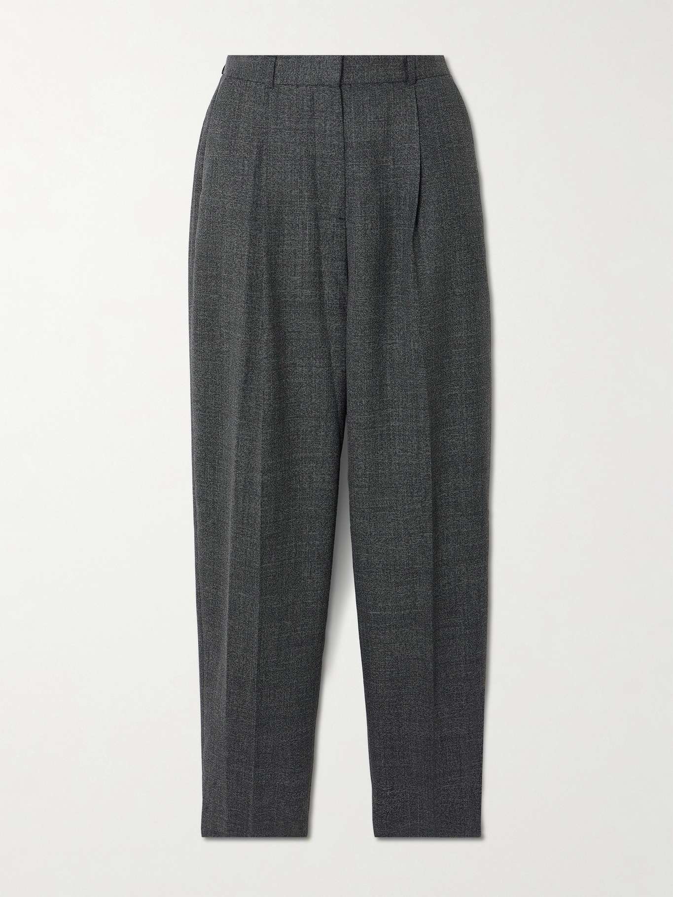 Pleated recycled woven tapered pants - 1