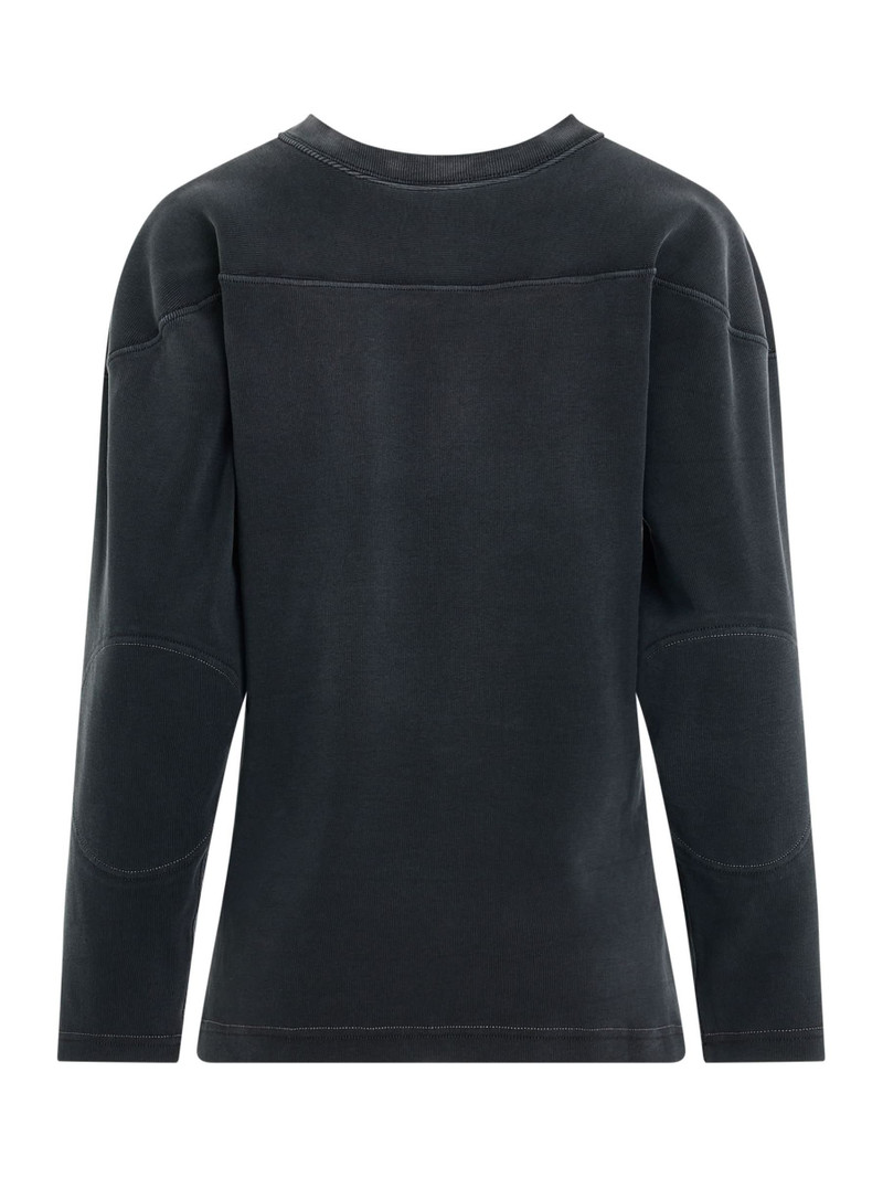 Maison Margiela Rib Cotton Logo Sweatshirt in Black outlook