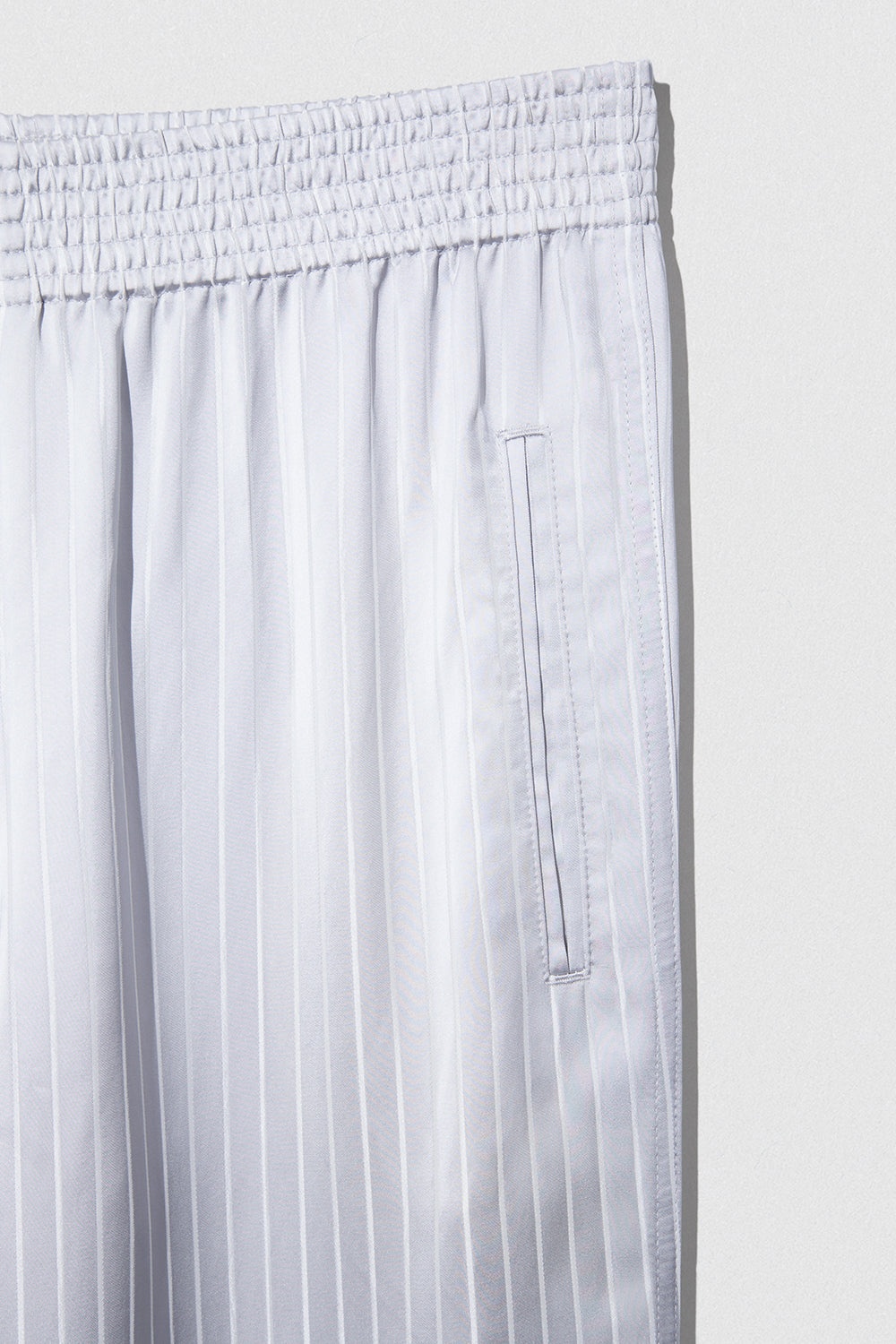 SATIN PIN STRIPE TROUSER GREY AND WHITE VISCOSE BLEND - 5