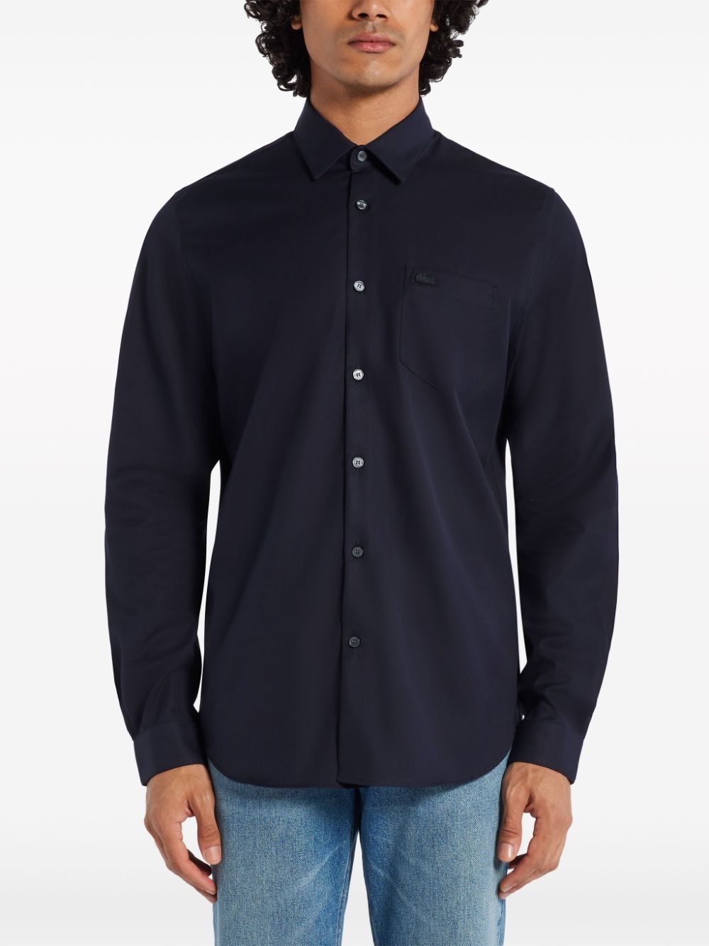 logo-patch cotton shirt - 3