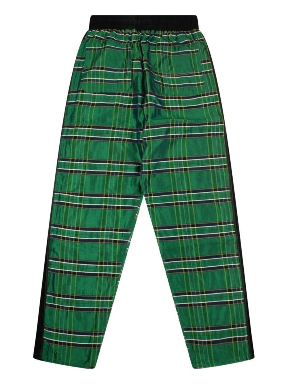 plaid-check silk track pants - 2