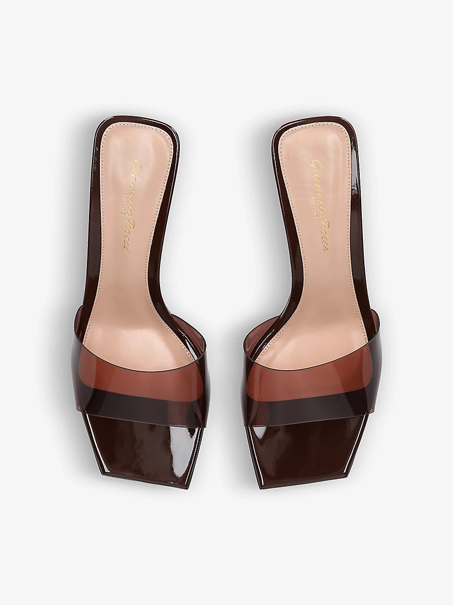 Cosmic square-toe vinyl mules - 2