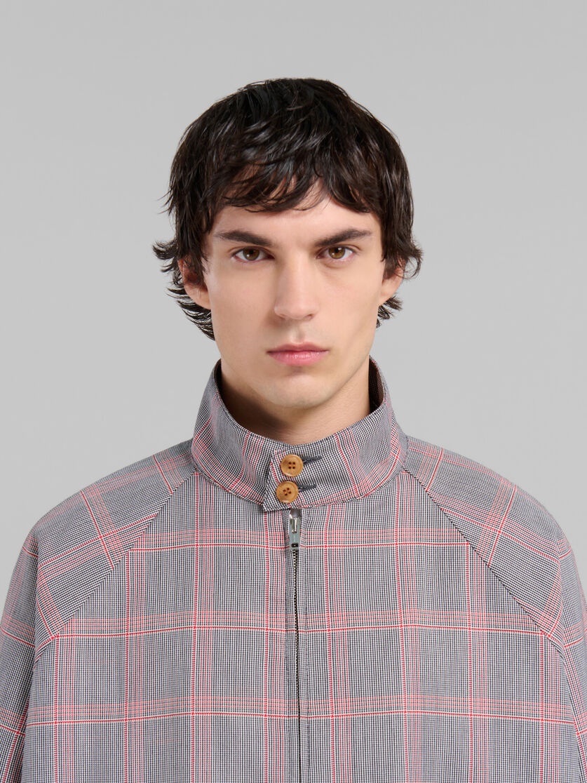 ORANGE CHECKED TECH WOOL BOMBER - 4