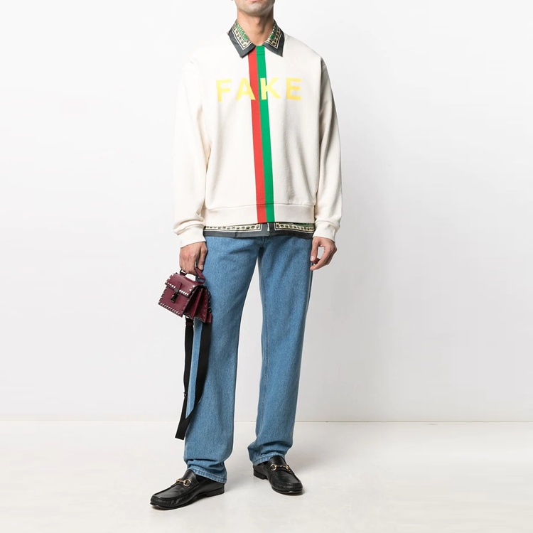 Gucci Fake Not Printed Crew Sweater 'White' 635847-XJCXY-9230 - 4