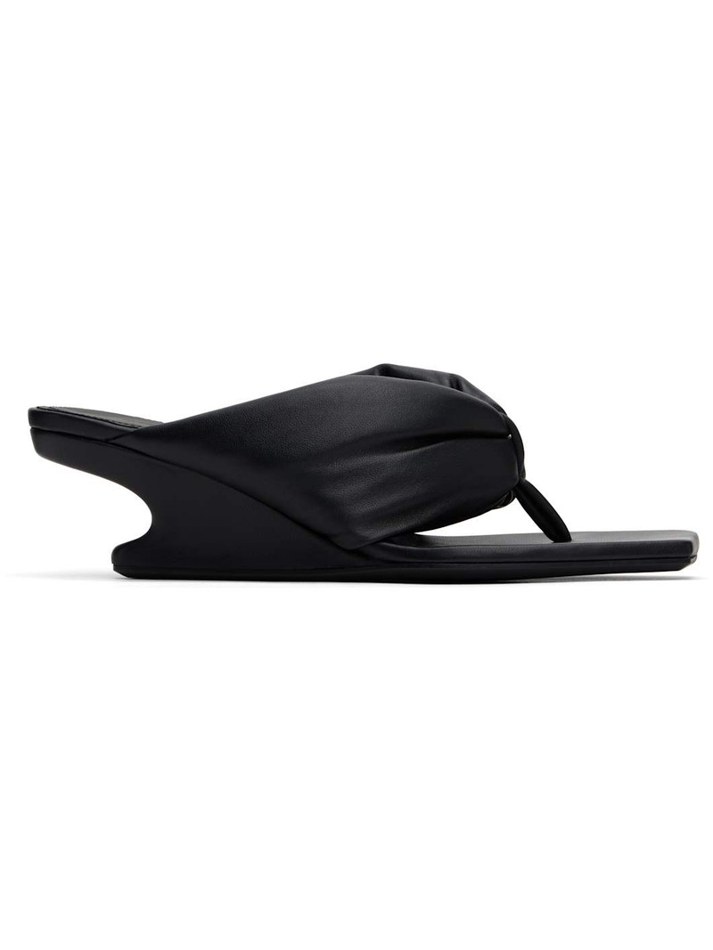 Black Hollywood Thong Cantilever 45 Heeled Sandals 1