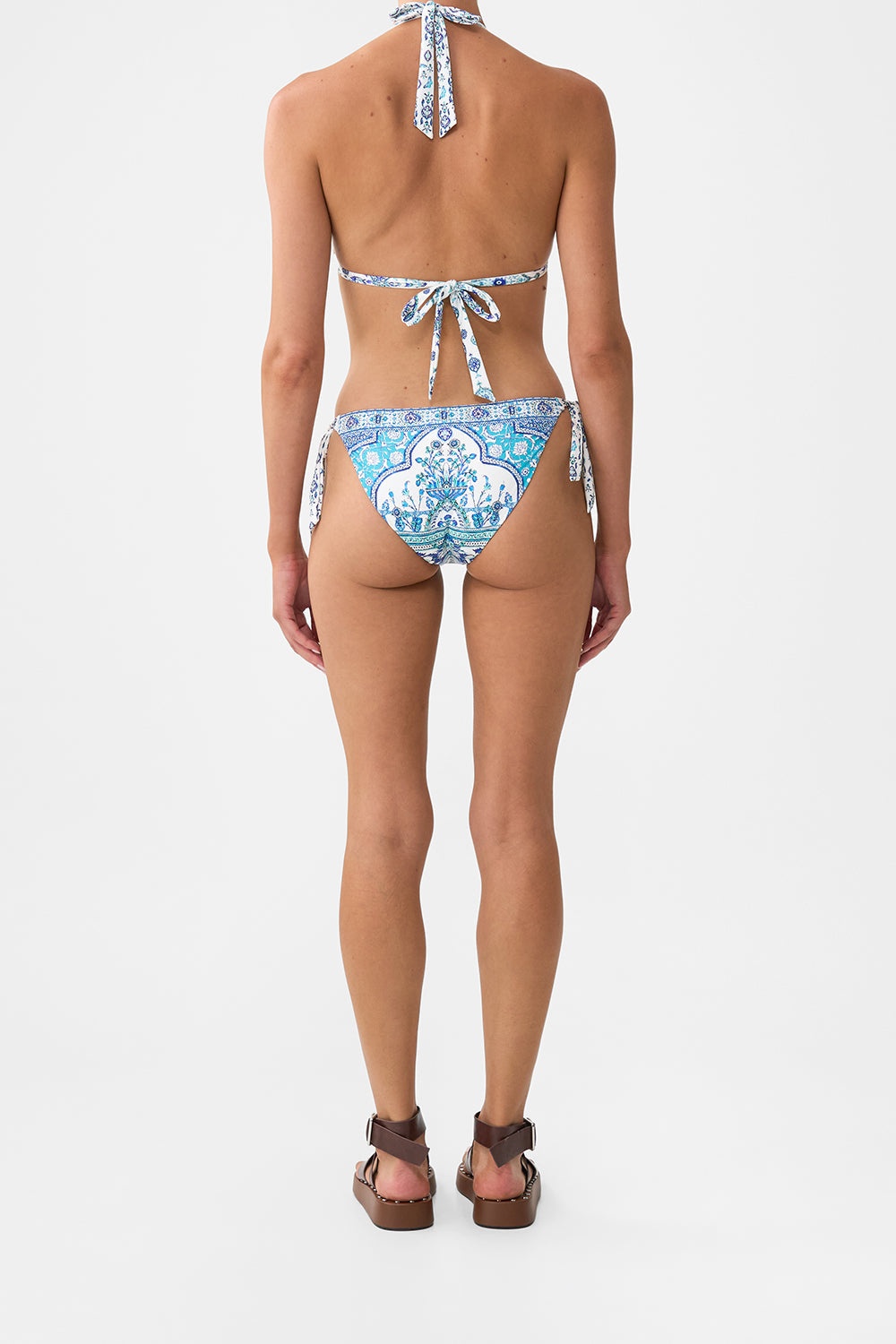 TRIANGLE BIKINI SET WITH TIE SIDES AND RING TRIMS - 3