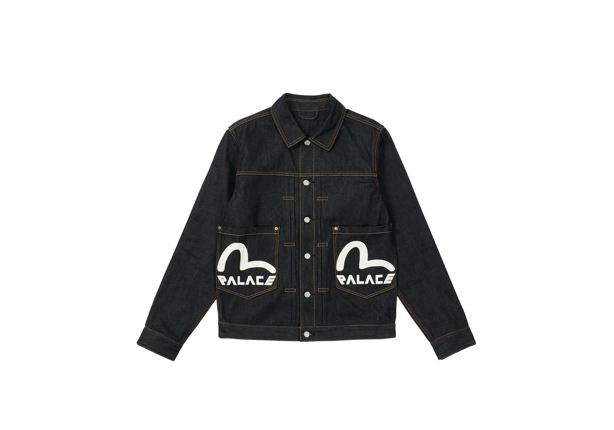 PALACE EVISU CLASSIC SEAGULL DENIM JACKET INDIGO RAW - 1