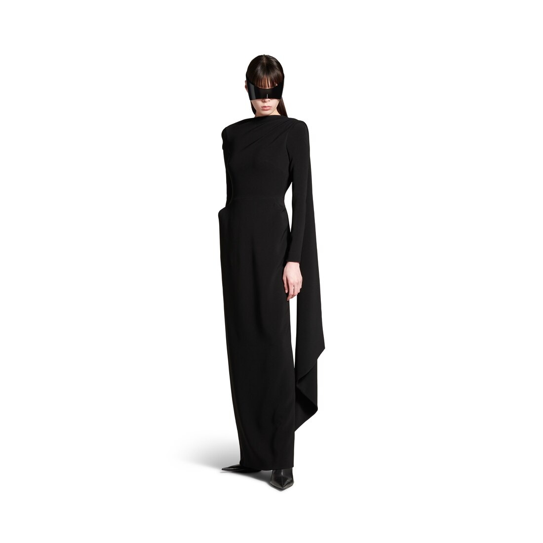 Women's Cape Gown in Black - 2