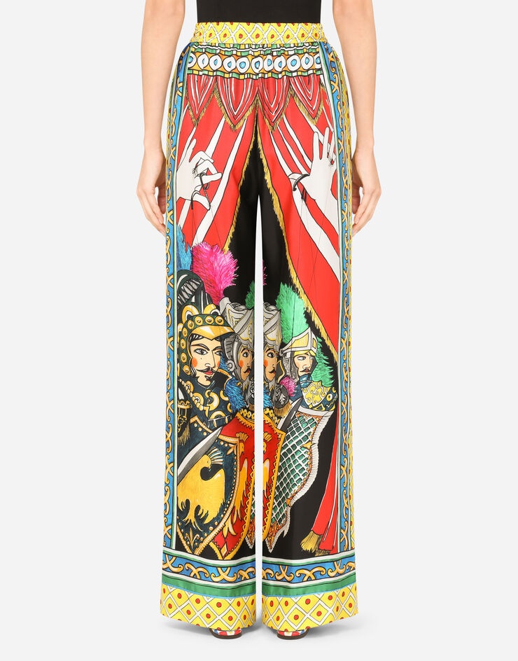Carretto-print twill pajama pants - 2