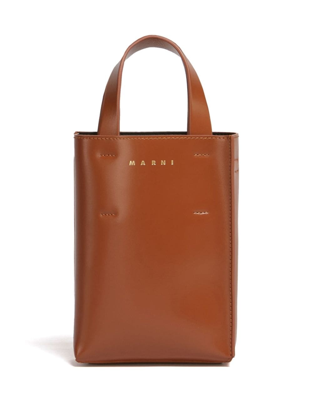 engraved-logo leather tote - 1