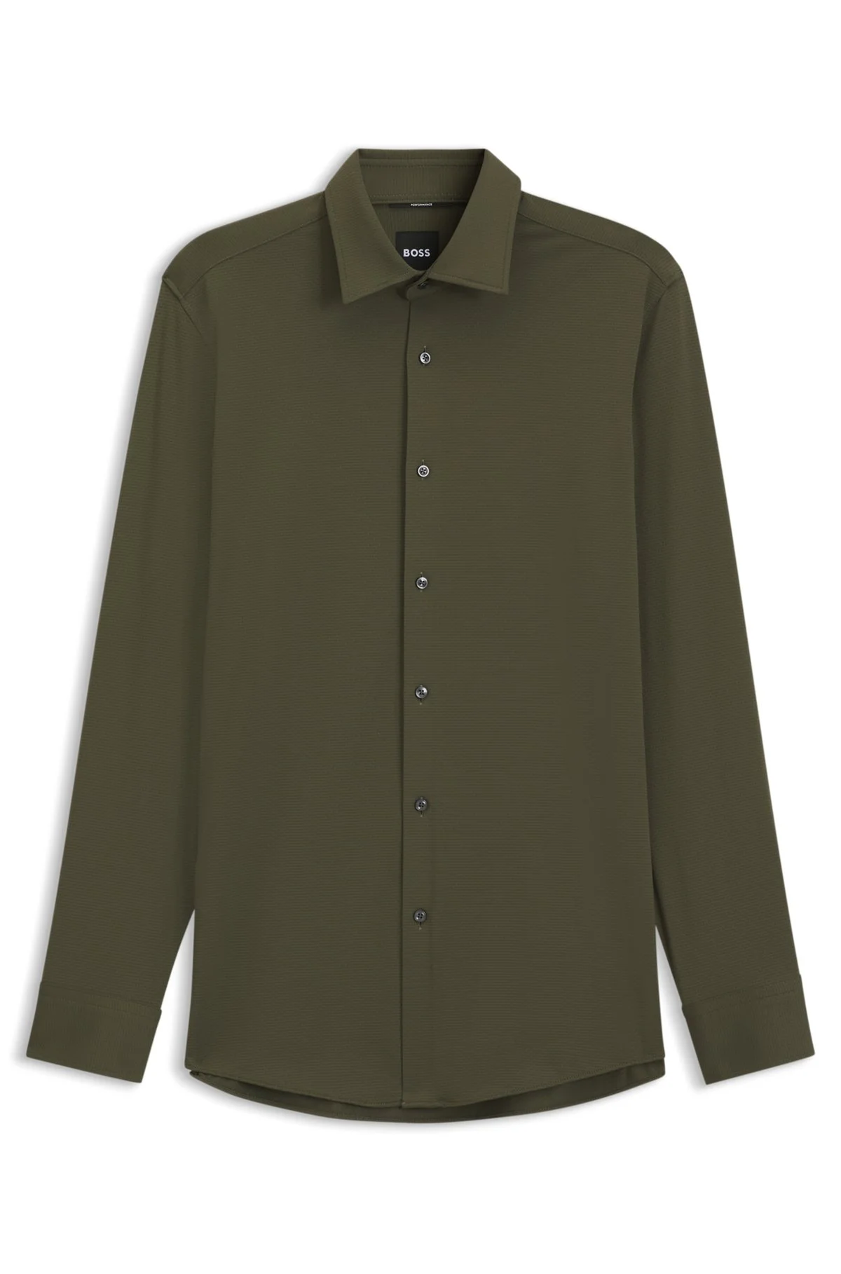 SLIM-FIT SHIRT IN ITALIAN-MADE PERFORMANCE-STRETCH JERSEY - 1