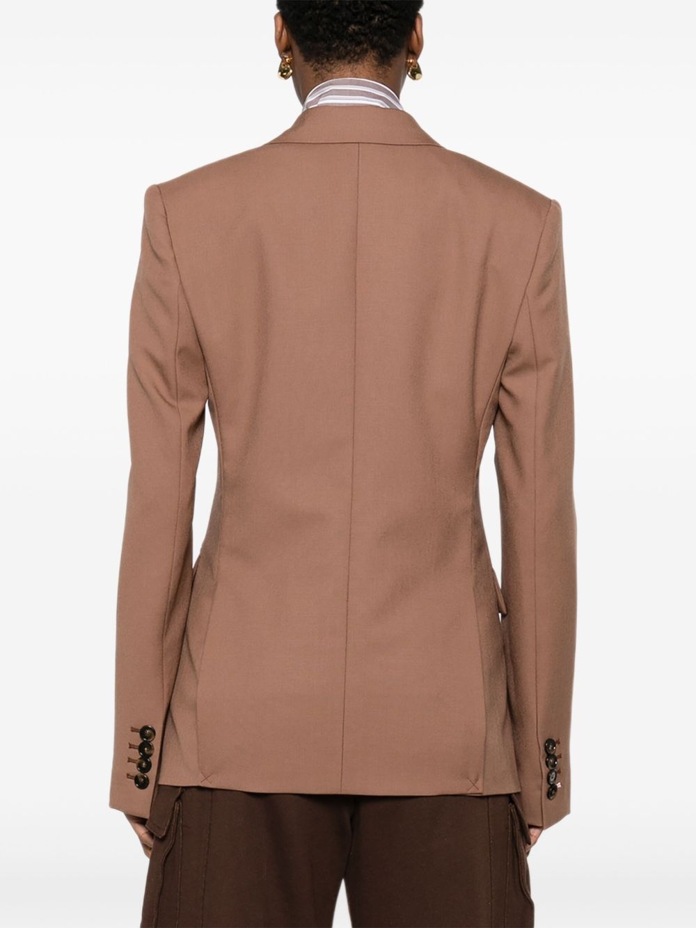double-breasted wool blazer - 4