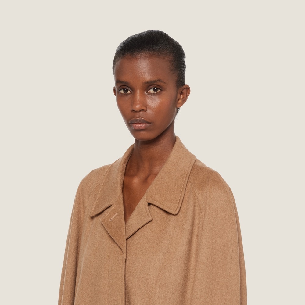 Single-breasted velour camel-hair coat - 3