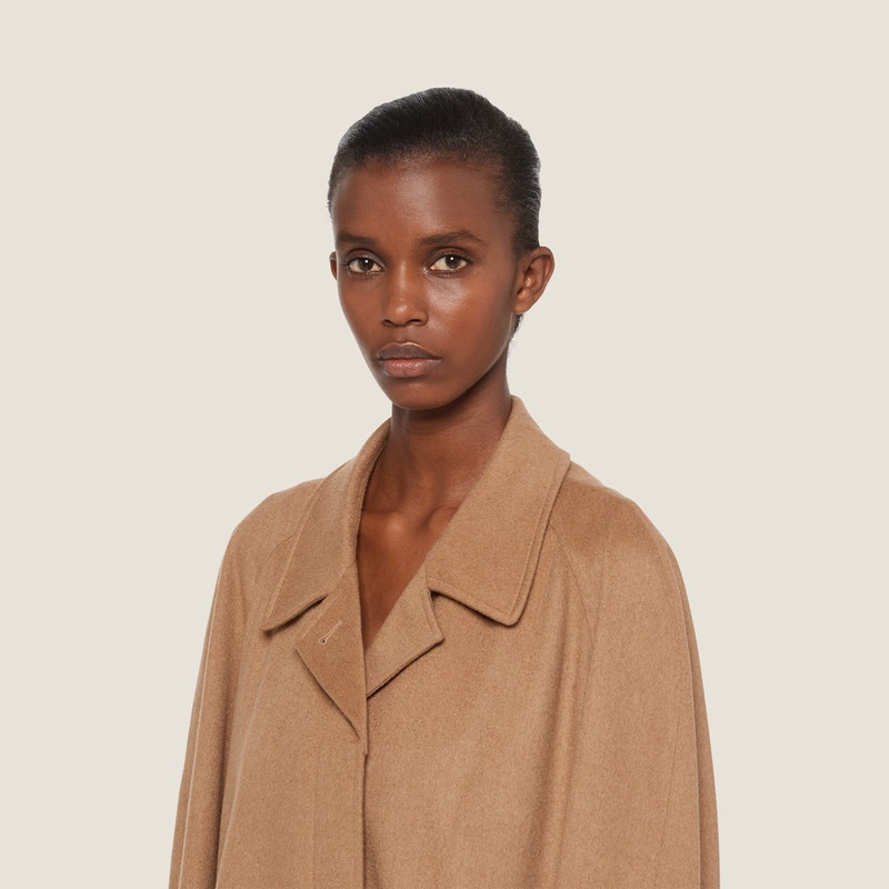 Single-breasted velour camel-hair coat 3