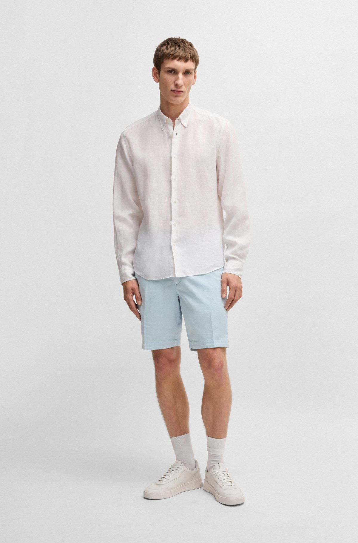 SLIM-FIT SHORTS IN STRETCH-COTTON TWILL - 3
