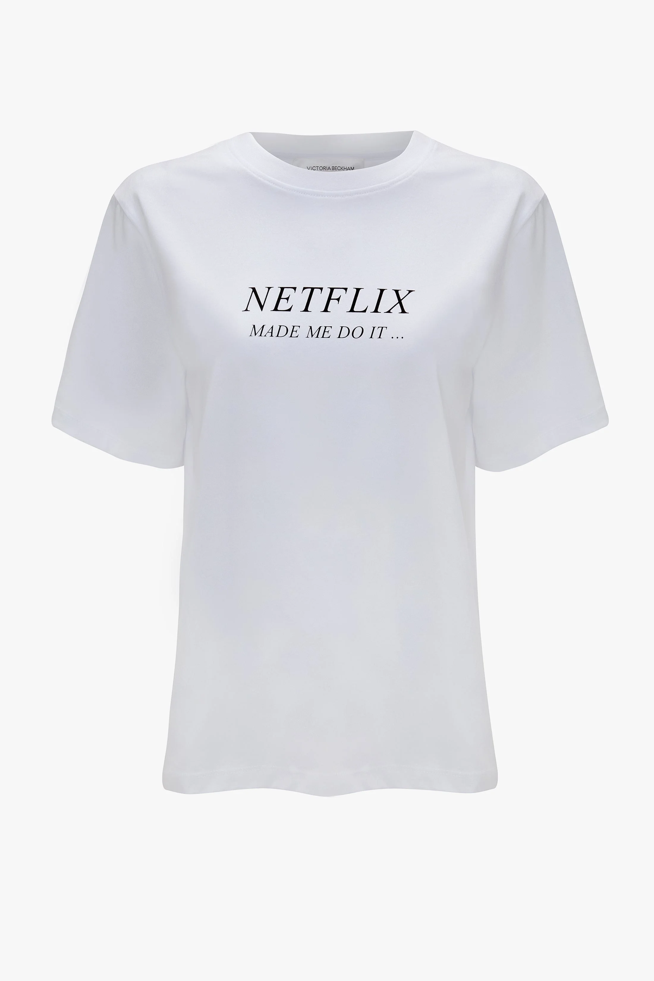 Slogan Tee In White Netflix Made Me Do It - 1