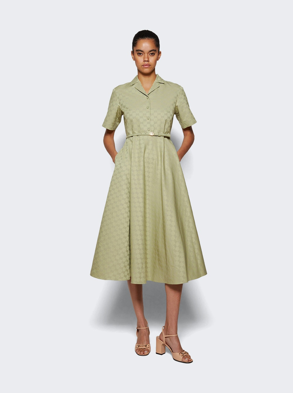 Midi Length Gg Gabardine Dress Reseda - 5